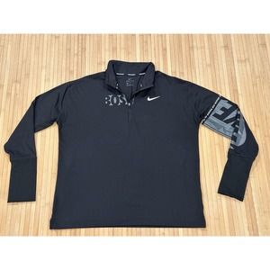 Nike Run Boston Marathon 2019 Dri-FIT 1/2 Zip Running Top Women’s Sz L Black HTF